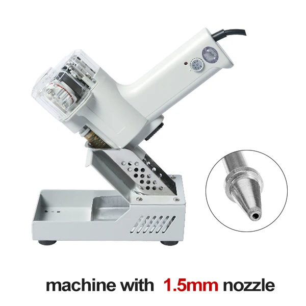 ZONESUN Electric Vacuum Double Desoldering Pump Solder Sucker Tin Suction Gun Powerful Tin Removal Tool - Цвет: 1.5mm nozzle machine