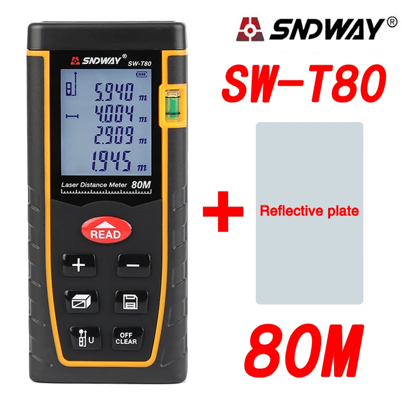 SNDWAY SW-T80 цифровой лазерный дальномер измерительная лента рулетка Trena Diastimeter