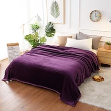 Мягкое теплое пушистое плотное фланелевое одеяло однотонное фиолетовое серое синее Флисовое одеяло из искусственного меха 400gsm пушистое жировое одеяло s для кровати