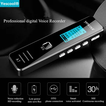 

Yescool Sound Recording Digital Audio Voice Recorder Long Time Recording Noise Reduction Professional dictaphone Mini MP3 Player