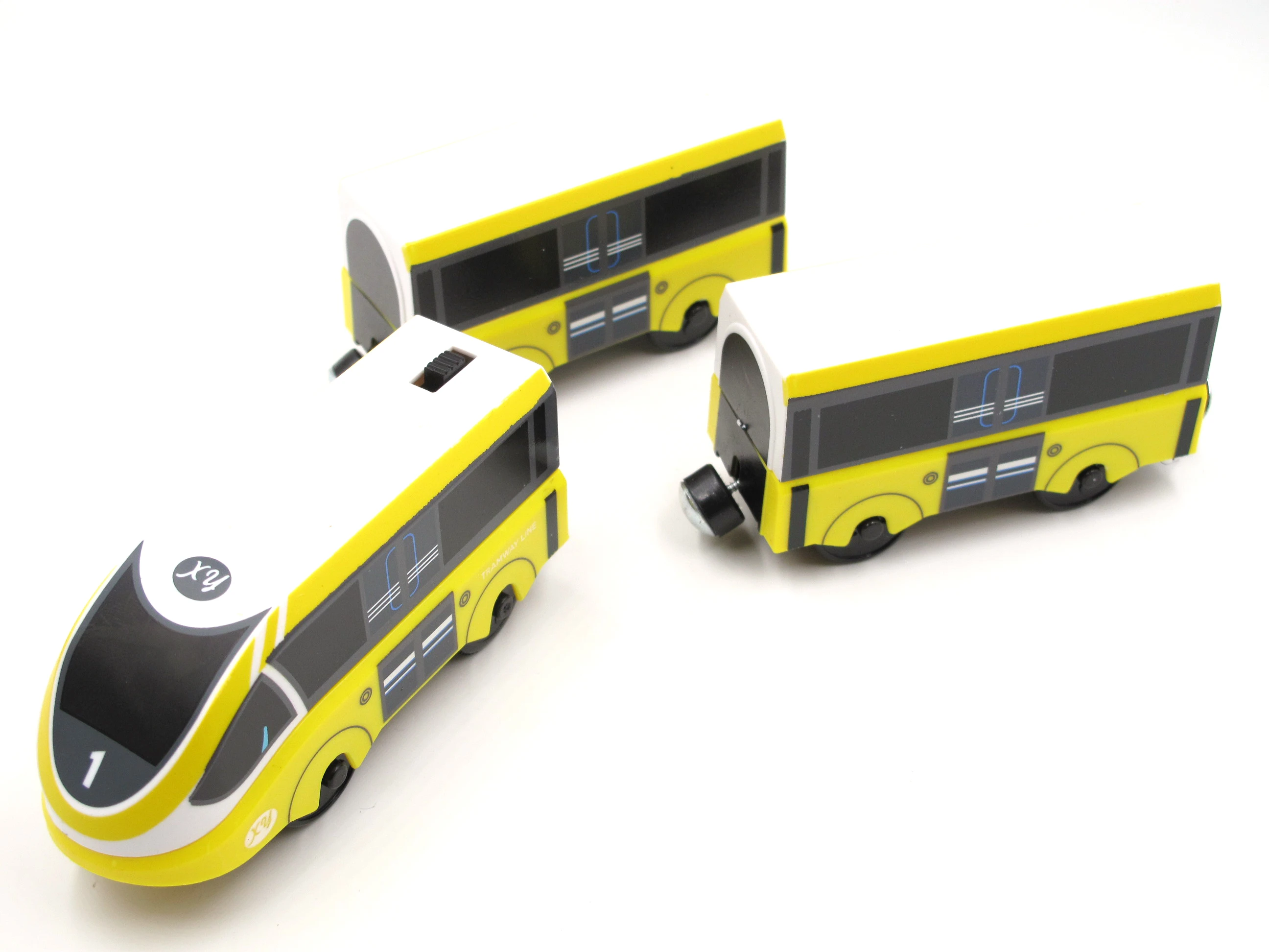 Сочетание магнитного электрического локомотива TTO23 YellowTrain деревянная дорожка
