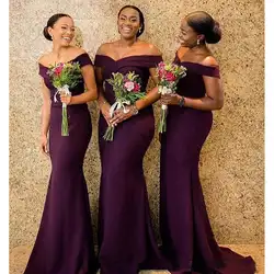 Vestido longo 2019 южно-африканские фиолетовые платья подружек невесты Формальные пригласительные на свадьбу платье подружки невесты большого