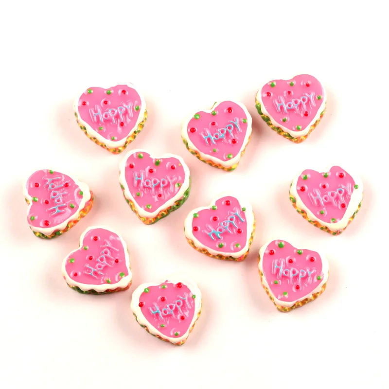 

LF 20Pcs Heart Cakes Resin Decoration Crafts Flatback Cabochon Embellishments For Scrapbooking Kawaii Cute Diy Accessories