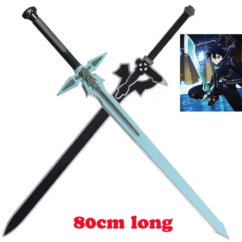 

80cm Sword Art Online Sword 1:1 Dark Repulser and Elucidator Asuna Kirigaya Kazuto Sword Weapon Decoration Figure Cosplay PU Toy