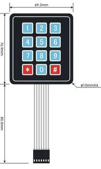 

50pcs 3x4 12 Keyboard Matrix Membrane Switch Keypad Super Slim