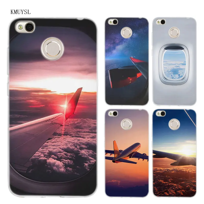 

KMUYSL aircraft plane airplane aeroplane TPU Transparent Soft Case Cover for Xiaomi Redmi Note 4X 4 4A 5 Mi A1 Plus