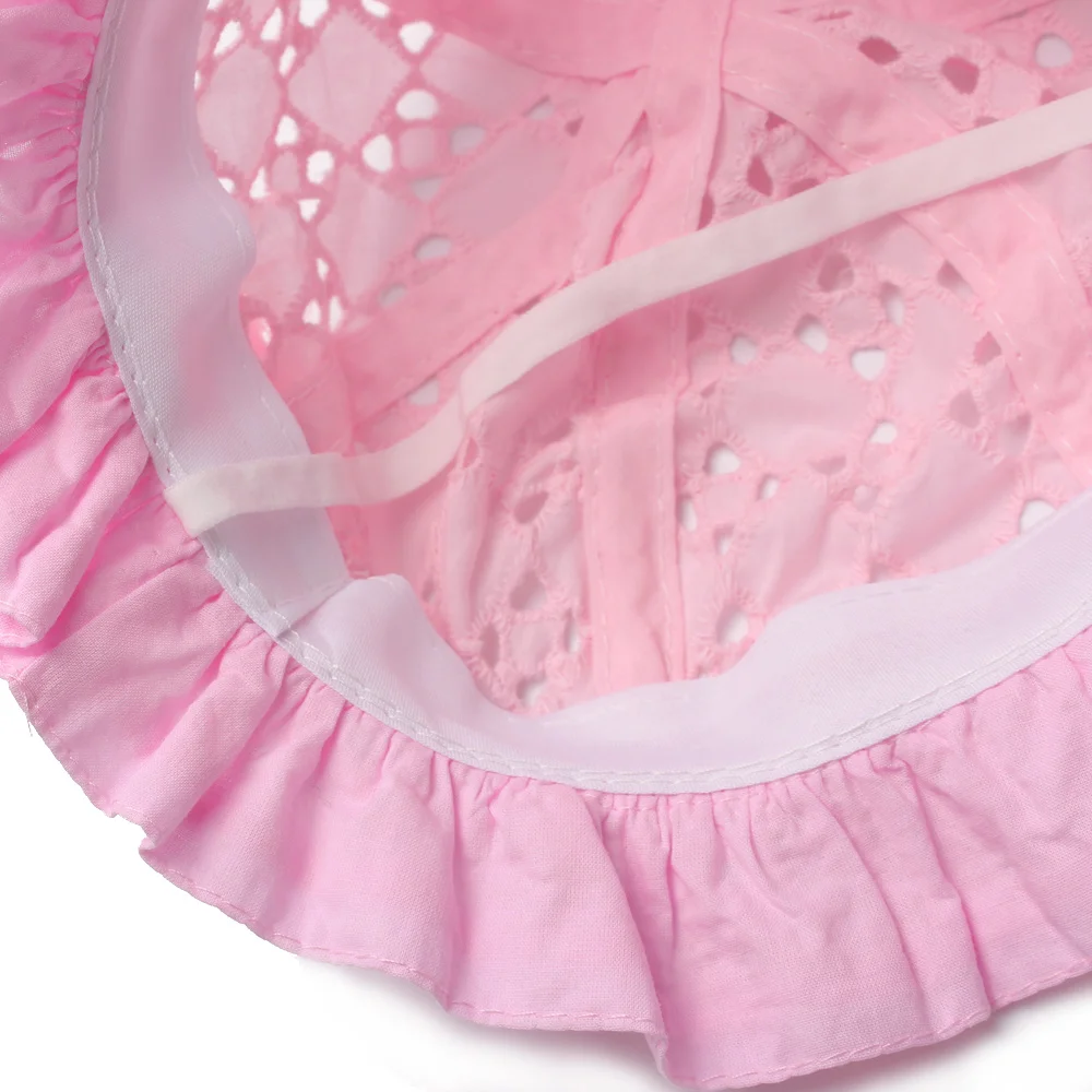 Hollow Bow Baby Girls Caps Cotton Girls Sun Cap Floral Embroidered Fisherm Hats Spring Summer Baby Bucket Hats Girls Accessories (8)