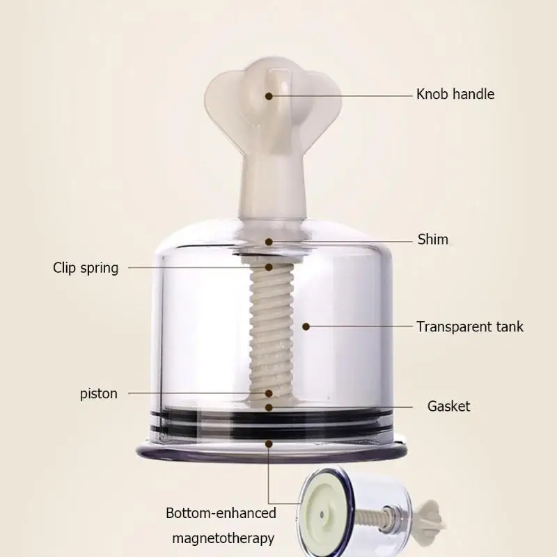 5 размеров терапевтический вакуумный массаж акупунктурные банки Вращающаяся ручка вакуумный массаж тела всасывающая банка для сосков Enhancer Jar