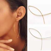 Brincos em forma de peixe dangle minimalista artesanal fio de cobre brinco para mulher pendientes de gota largas feminino geométrica earing