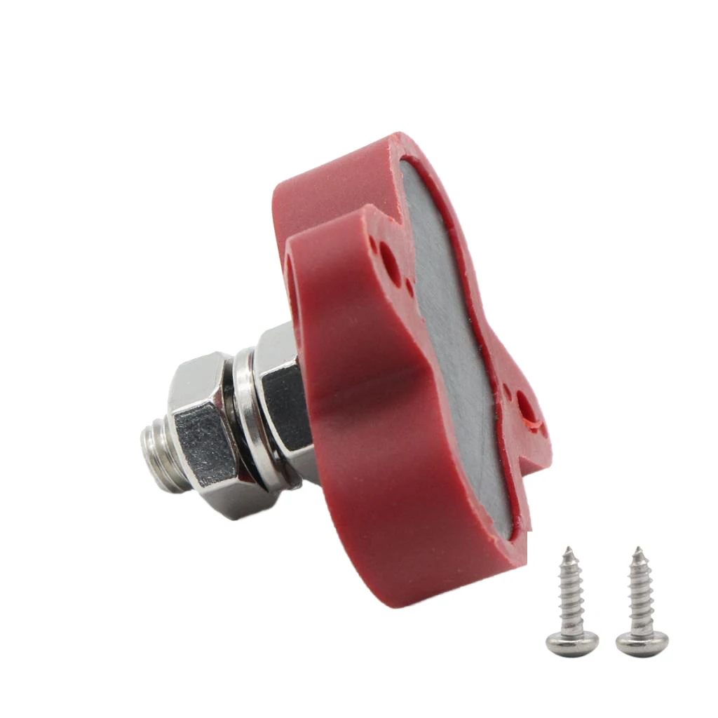 Boat DC48V Heavy Duty Single Terminal Stud M8 Power Distribution Block for Trucks RVs Coaches Boats Red