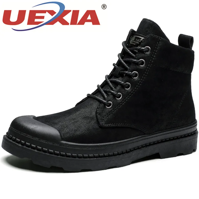 

UEXIA Outdoor Sport Shoes Man Boots Ankle Boot Men Boot Fabric Man Leather Shoes Zapatos Hombre Snow Boots Winter Botas Hombre