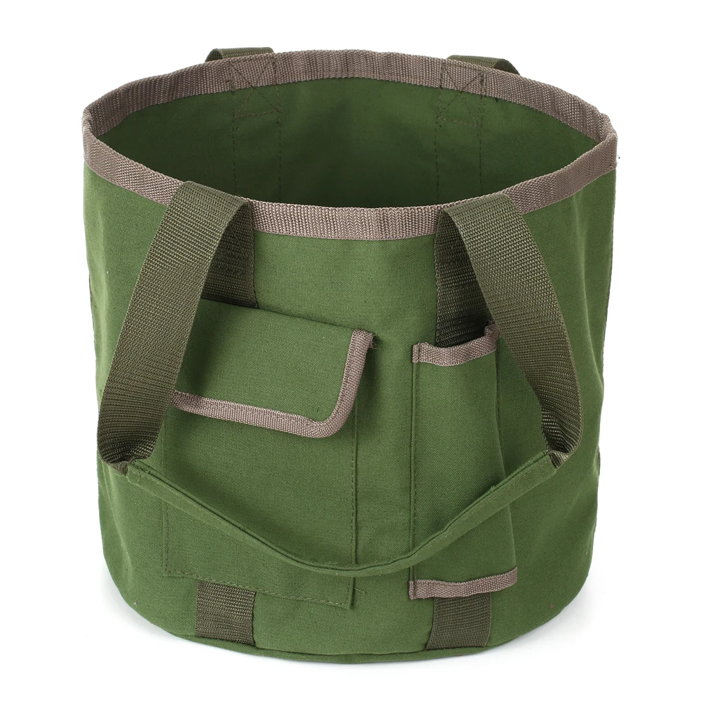 Waterproof Storage Bag Pouch for Garden Tool Portable Bucket Tool Bag Garden Bag for Leaves Foldable Tool Pouch with handle