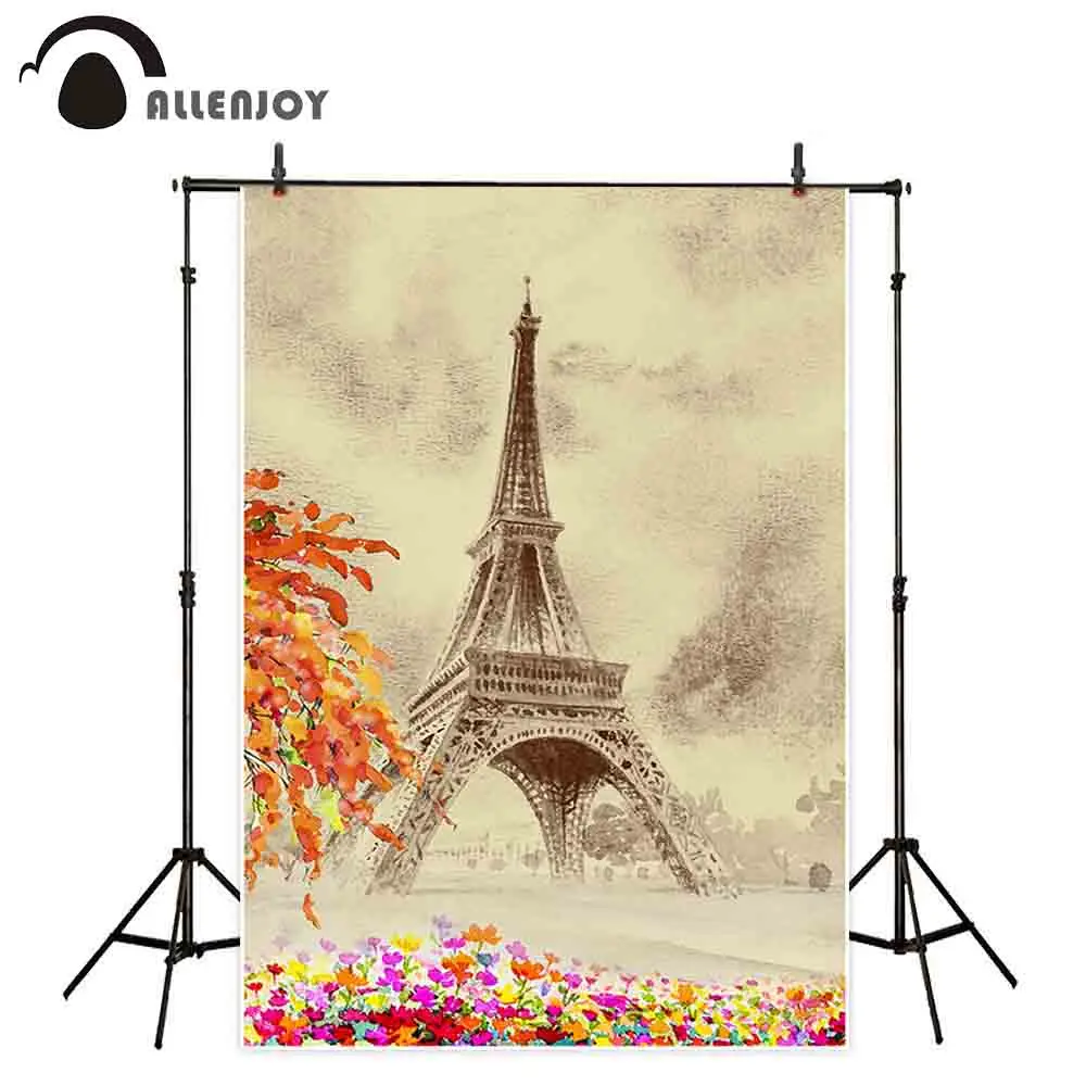 Allenjoy фотография фон цветок классическая Эйфелева башня украшение для