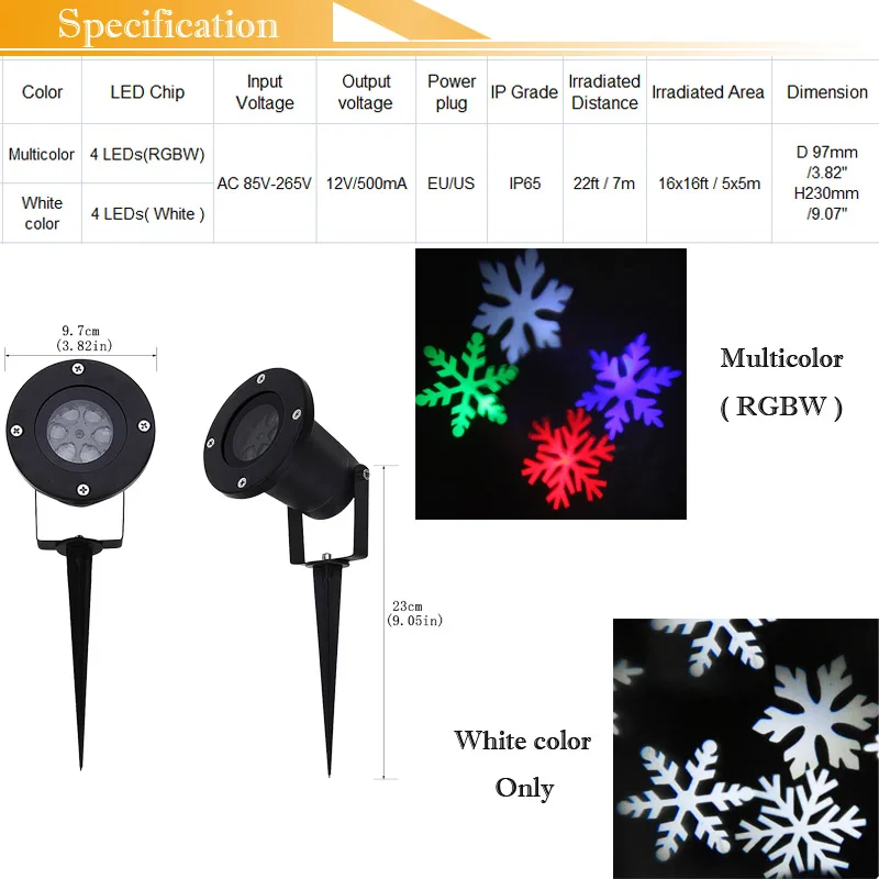 Holiday Lighting Christmas Snowflake projector Outdoor led lawn light Waterproof for Garden decor White RGB with Power plug Holiday Lighting Christmas Snowflake projector Outdoor led lawn light Waterproof for Garden decor White RGB with Power plug