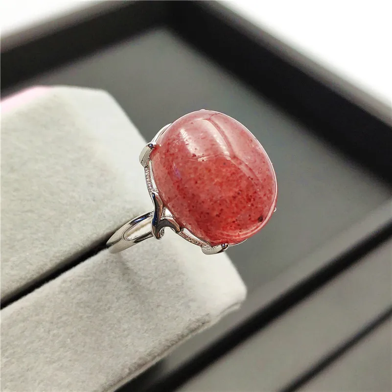 Natural Ice Red Strawberry Quartz Ring (6)