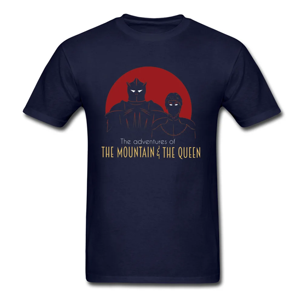 Design 2018 Man T Shirts Crew Neck Short Sleeve All Cotton Tops T Shirt Funny Tee-Shirts Wholesale The Adventures of the mountain and the queen  navy