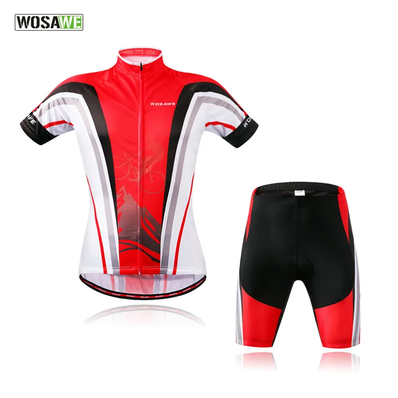

WOSAWE Men's Man Cycling Jersey Bike Short Sleeve Sportswear Cycling Clothing + Shorts S-XXL