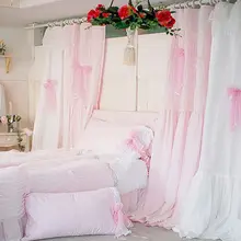 Quality pink white princess lace font b curtain b font for living room font b window