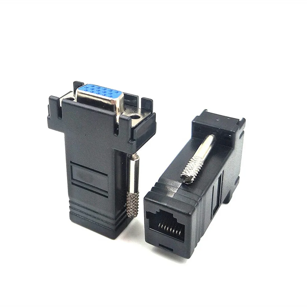 1 пара VGA Extender Женский / Мужской / Женский LAN Cat5 Cat5e / 6 RJ45 Ethernet-преобразователи