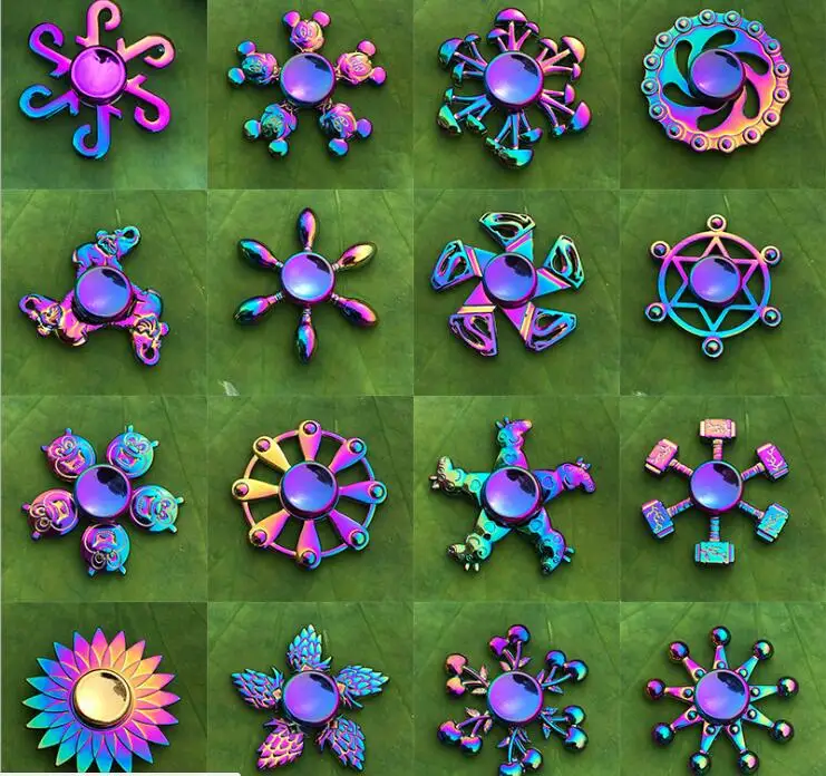 Hand Spinner EDC Fidget Spinner Metal Rainbow Spiner Anti-Anxiety Toy for Spinner Focus Relieves Stress Finger Spinner wholesale