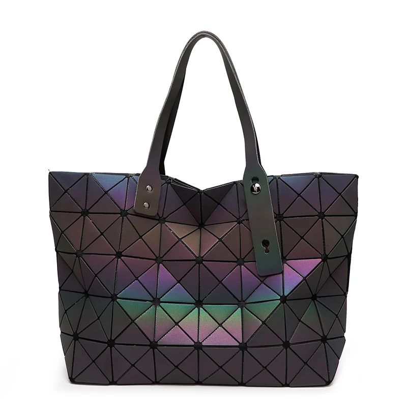 Luminous sac Bag Diamond Tote Geometric Quilted Shoulder Bags Laser ...