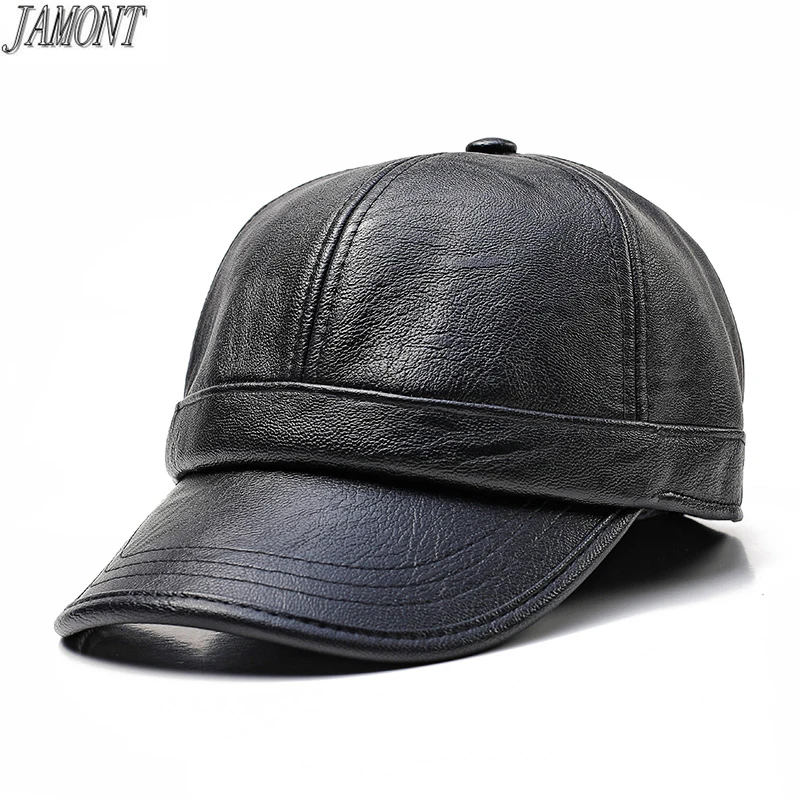

2018 Brand Baseball cap Men Women fall winter Snapback Hat PU leather Warm Hats Middle and old aged Fashion Caps Casquette