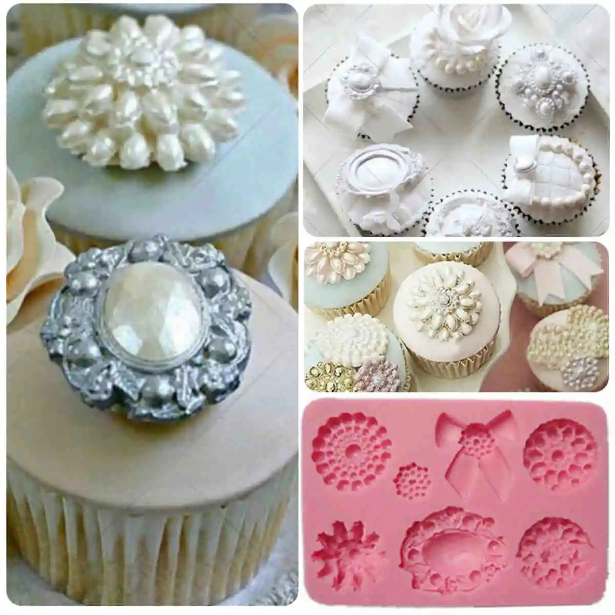 JX-LCLYL Silicone Brooch Jewelry Bowknot Fondant Cake Cupcake Decorating Chocolate Mould