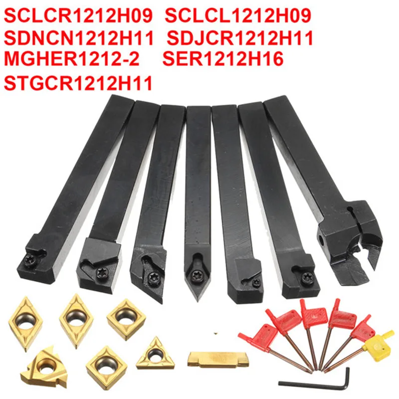 7pcs Set of 12mm CNC Lathe Turning Tool Holder Boring Bar With DCMT