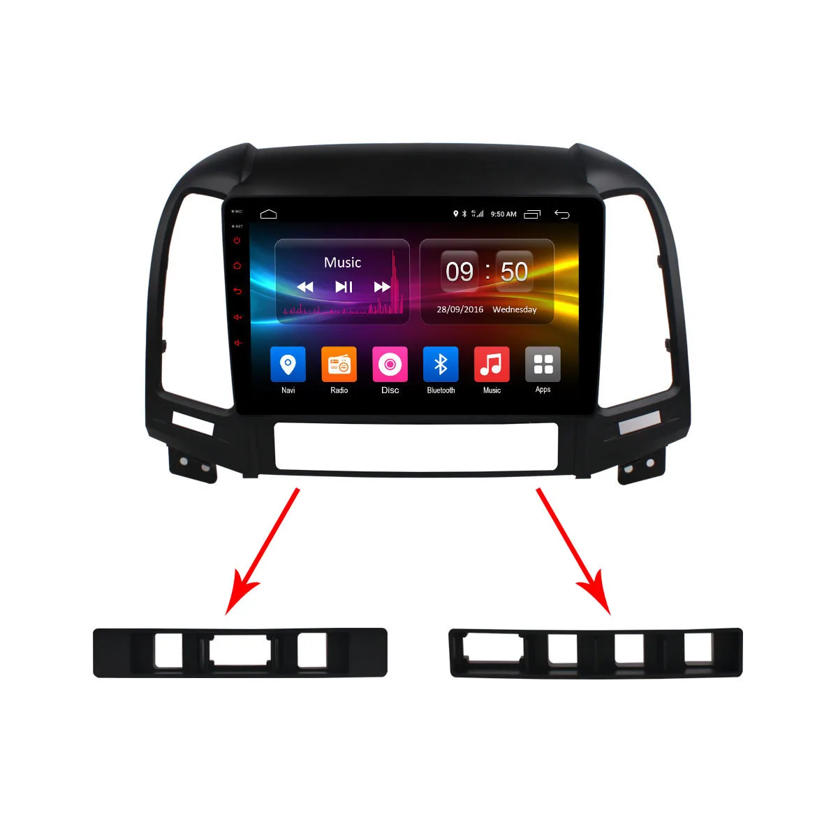 Sale Android 8.1 Smart Car Computer System Multimedia DVD Radio Player for Hyundai Santa Fe 2007 2008 2009 2010 Radio Navigation gps 2