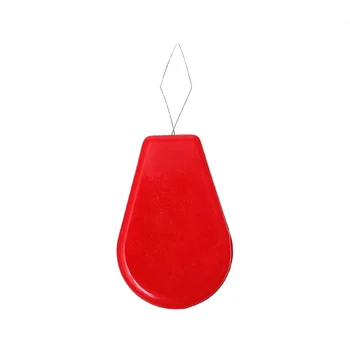 

Steel Bow Wire Needle Threader Stitch Insert Tool Craft Hand or Machine Sewing Teardrop Red 4.4cm x 1.9cm(1 6/8" x 6/8"), 50PCs