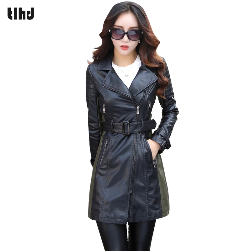 longue veste en cuir femme