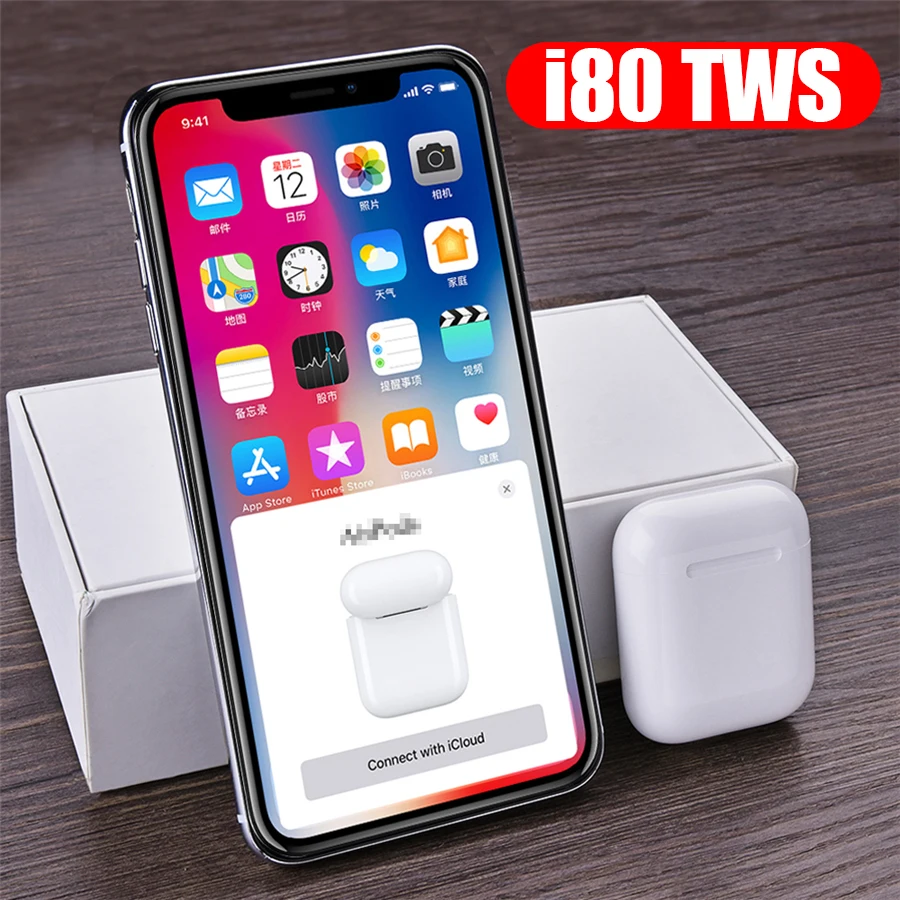 

i80 tws Bluetooth Earphones Wireless Charging Pop Up Hifi Stereo Bluetooth Earbuds tws i80 i80tws PK 1:1 Replica i60 tws i30 i12