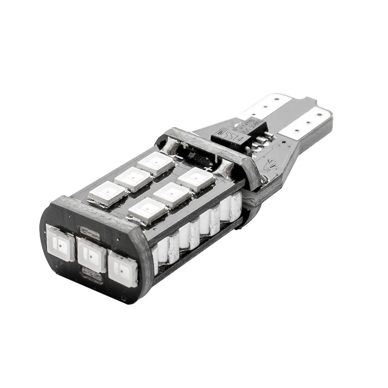 2 шт. T15 W16W WY16W 15 led 2835 smd автомобиля задние светодиодные лампы стоп светильник автоматический обратный лампы дневного света светильник красный белого и желтого цвета Янтарный 12V