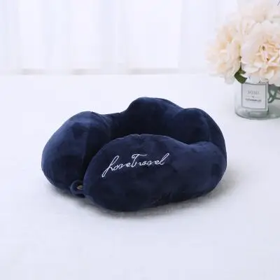 Креативная и практичная u-образная подушка супер мягкая бархатная ткань PP хлопковая подушка для шеи Подушка для автомобильных путешествий u-образная подушка для здорового сна - Цвет: blue