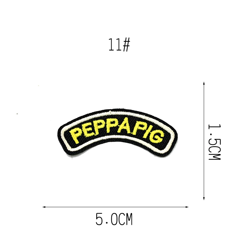 JOD значок цифровой письмо термо-клейкая вышивка железа на патчи для одежды пальто горячий поп-наклейки - Цвет: PEPPAPIG