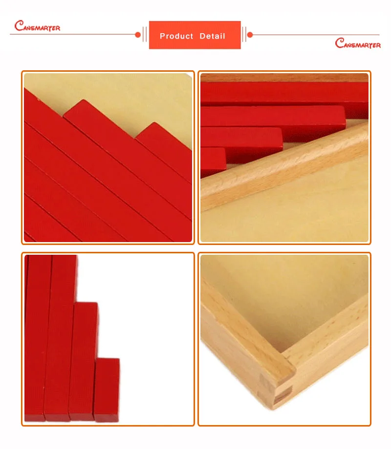 Математические числовые стержни Мини красные палочки коробка монтессори игрушка раннее образование домашние игры количество упражнения математические материалы MA002-35