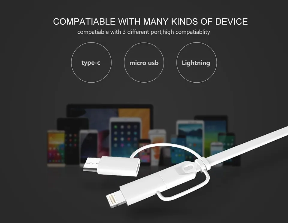 Mcdodo 3 в 1 Lightning-USB кабель для iPhone x xs 8 Micro USB кабель для быстрой зарядки usb type c для samsung Xiaomi зарядный кабель