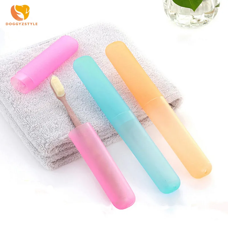 

2 Pcs Portable Protect Toothbrush Tube Cover Case Household Travel Candy Color Container Dustproof Toothbrush Case Box