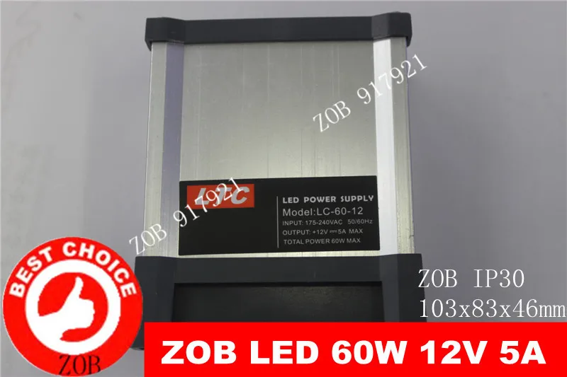 

New rainproof power adapter 12V 5A 60W IP30 LED luminous characters string lights display switching power CE ROSH AC180-240V