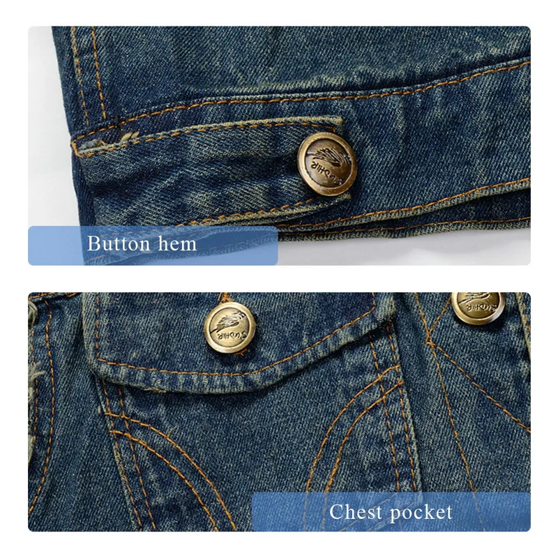 CYSINCOS 2019 Мужская джинсовая жилетка без рукавов с отворотом, пальто, мужской подростковый винтажный Повседневный тонкий кардиган с