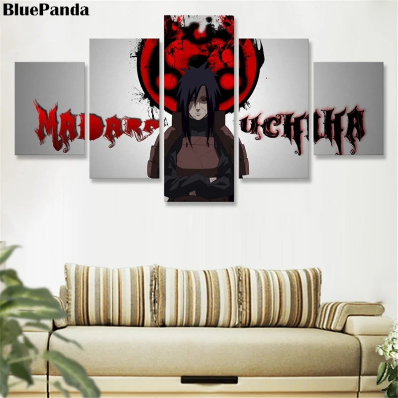 Naruto Madara Uchiha Sharingan 5 шт. постер с мультипликационным принтом масляные холсты