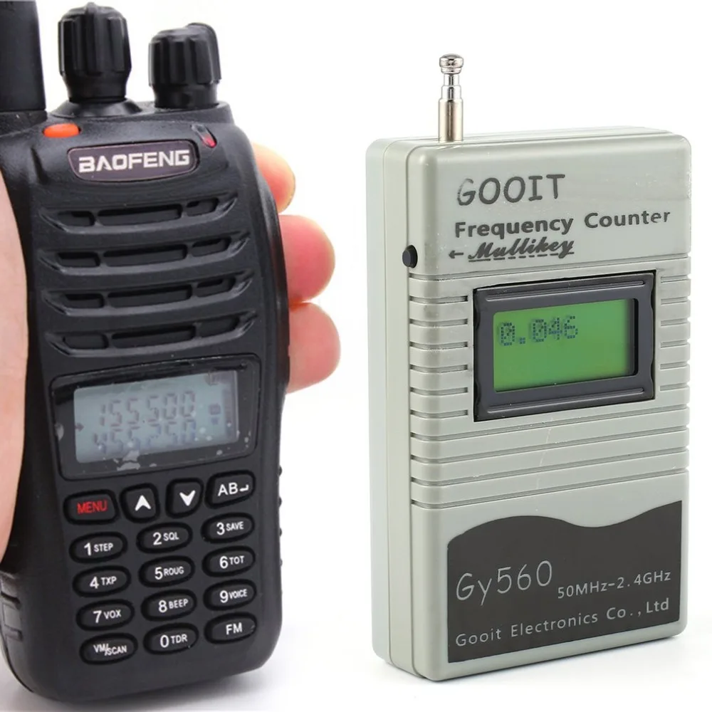 

GY560 Portable Frequency Counter Meter 50 MHz-2.4 GHz Digital LCD Display for Two Way Radio UV-5R BF-888S GSM Signal Detect