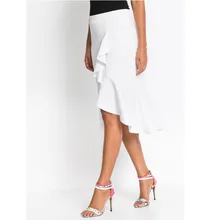 Для женщин юбки для девочек сексуальные юбки нерегулярные листьев лотоса юбка дамы повседневное длиной до колена офисный работы A0316