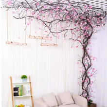 3 м искусственная Цветочная лоза пион дерево лоза Крытый Настенный декор Свадебные вечерние окна из ротанга фоновая стена Глициния балкон пена