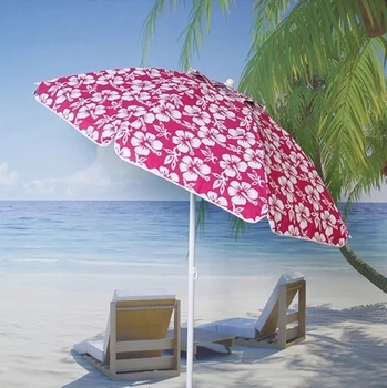 

2.0 Meter Outdoor Red Striped Thickening Super Strong Sunscreen Rain-resistant Beach Fishing Swing Umbrellas