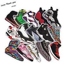 50pcs lot Basketball Sneakers Sticker Waterproof Stickers For Wall Fridge Travel Suitcase Bike Sliding Plate Car