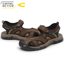 Camel Active Новинка; модный стиль мужские сандалии Повседневное на плоской подошве из коровьей кожи мужской ретро сандалии для пляжа Для мужчин римские летние туфли