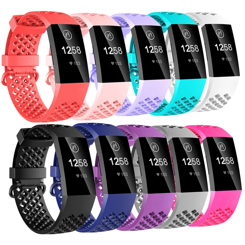 Браслет для фитнеса Fitbit Charge 3 дышащий силиконовый сменный с защитой от | Отзывы и видеообзор