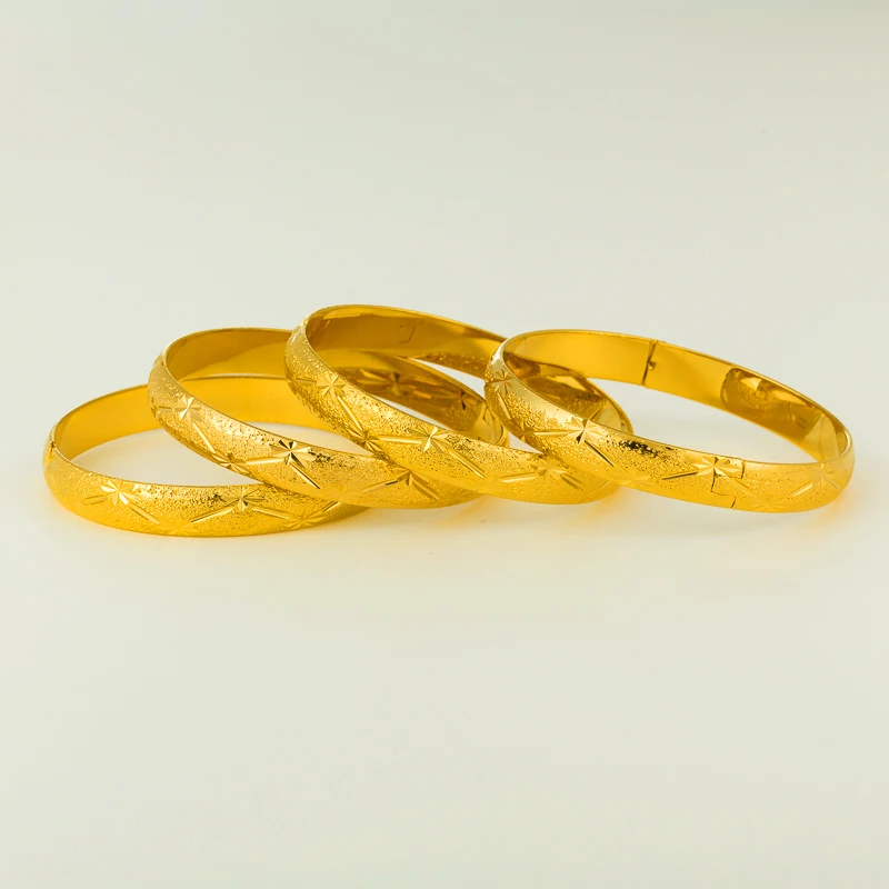 4 шт. женские золотые браслеты ширина 10/64 мм|gold bangle|dubai gold banglesgold bangles dubai |