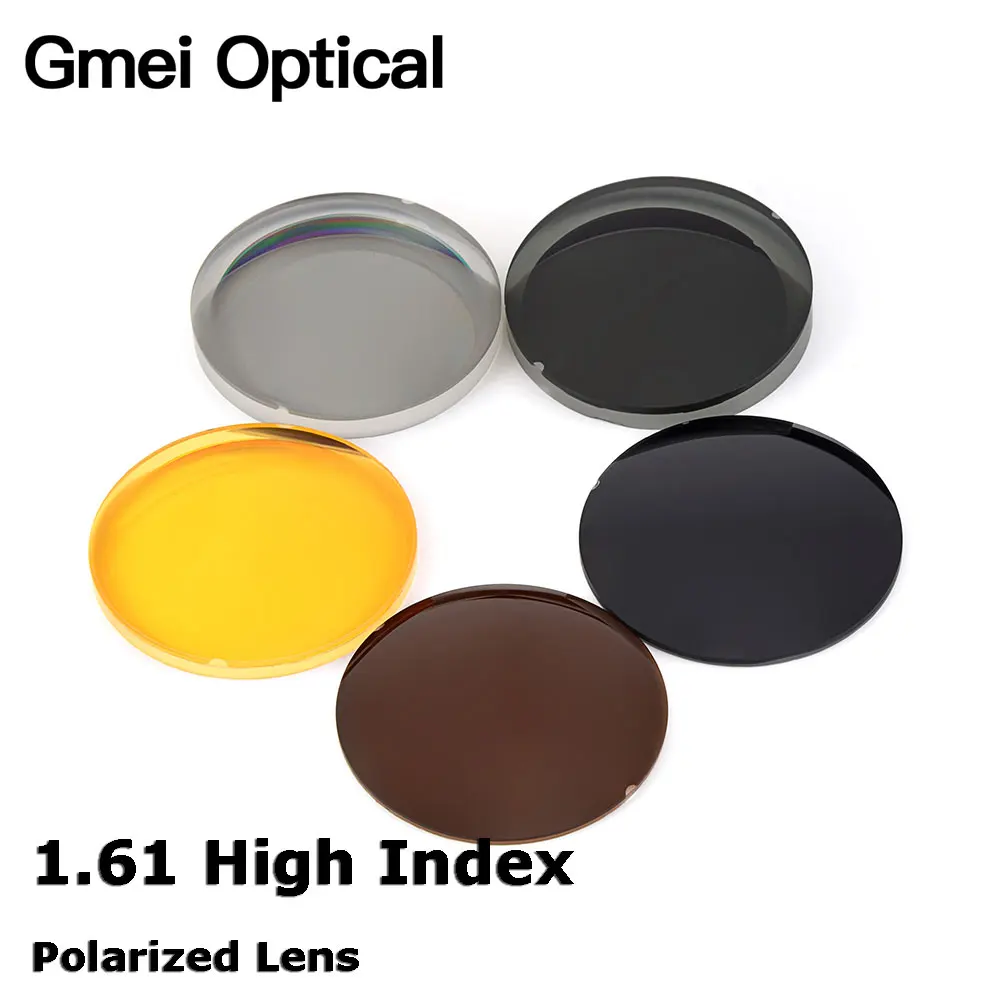 Gmei оптические 1,61 с высоким индексом тонкие поляризованные солнцезащитные очки линзы 5 цветов на выбор одиночные оптические линзы; по назначению специалиста 2 шт
